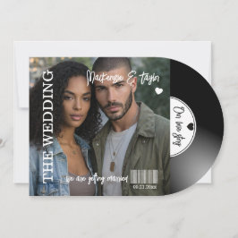 Convite Capa de Foto de Disco de Vinil Retrô para Casament