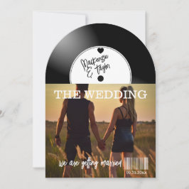 Convite Capa de Foto de Disco de Vinil Retrô para Casament