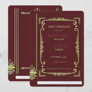 Convite Capa de Livro Antigo   Tema de Livro Salvar a Data