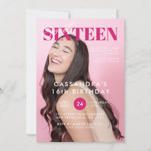 Convite Capa de Revista Adolescente Aniversário de Sweet S