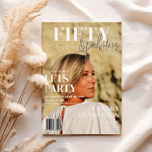 Convite Capa de Revista da Moda Festa de Aniversário de