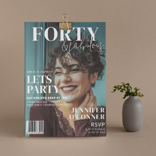 Convite Capa de Revista da Moda Festa de Aniversário de