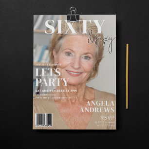 Convite Capa de Revista da Moda Festa de Aniversário de