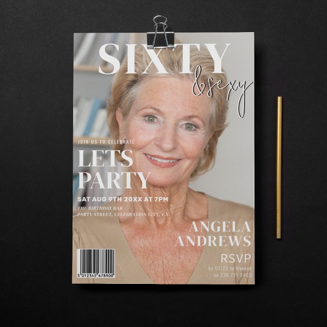 Convite Capa de Revista da Moda | Festa de Aniversário de  (Criador carregado)
