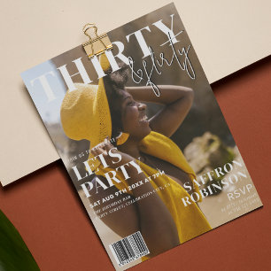 Convite Capa de Revista da Moda Festa de Aniversário de