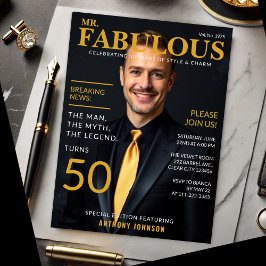 Convite Capa de Revista de Aniversário de 50 anos ao Estil