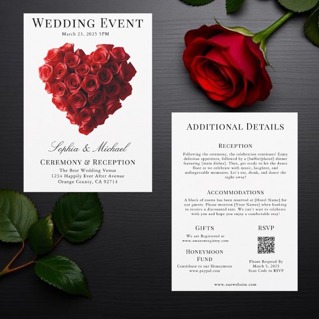 Convite Capa de Revista de Casamento Tudo em Um (Wedding Magazine Cover All in One Invitation)