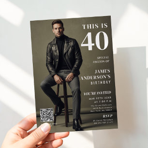 Convite Capa de Revista de Foto de Aniversário Personaliza