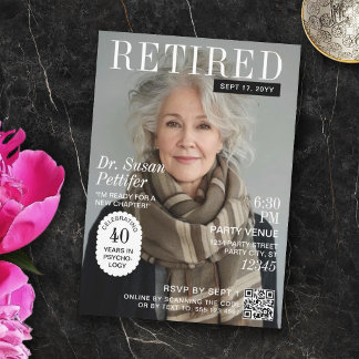 Convite Capa de Revista de Foto Personalizada Aposentadori