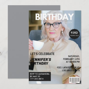 Convite Capa de Revista de Fotografia Elegante para seu 93