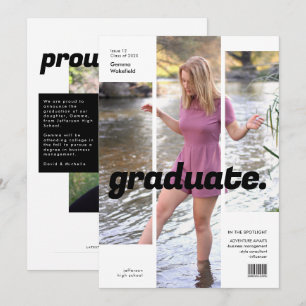 Convite Capa de Revista de Fotos de Graduado Moderno
