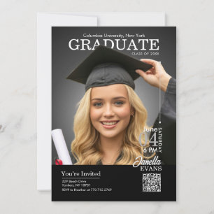 Convite Capa de Revista Graduação Preta