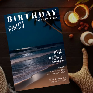 Convite Capa de Revista Praia ao Luar Aniversário
