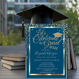 Convite Capas de Graduação Douradas Diamantes Graduação