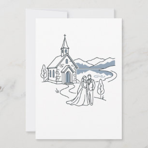 Convite Capela de casamento junto ao lago da montanha