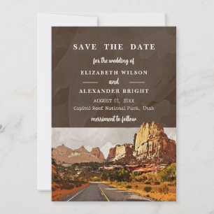 Convite Capitol Reef NP Casamento Aquarela Deserto Utah