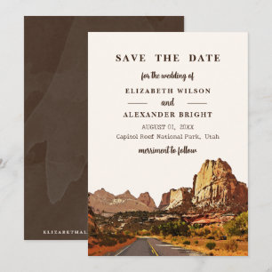 Convite Capitol Reef NP Casamento Aquarela no Deserto de U