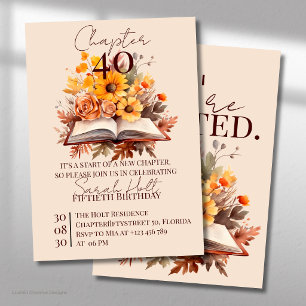 Convite Capítulo 40 Aniversário – Livro Aberto com Flores