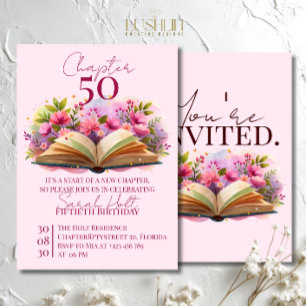 Convite Capítulo 50 Aniversário – Livro Aberto com Flores