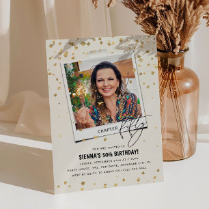 Convite Capítulo 50 Diversão Foto Moderna 50º Aniversário