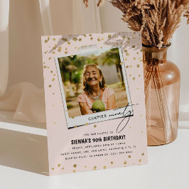 Convite Capítulo 90º Diversão do 90 de Foto Moderno Aniver