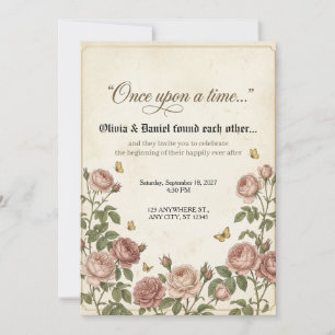 Convite Capítulo da Página do Casamento do Conto de Fadas