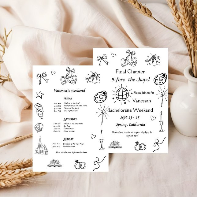 Convite Capítulo final antes da bachelorette do livro de c (Criador carregado)