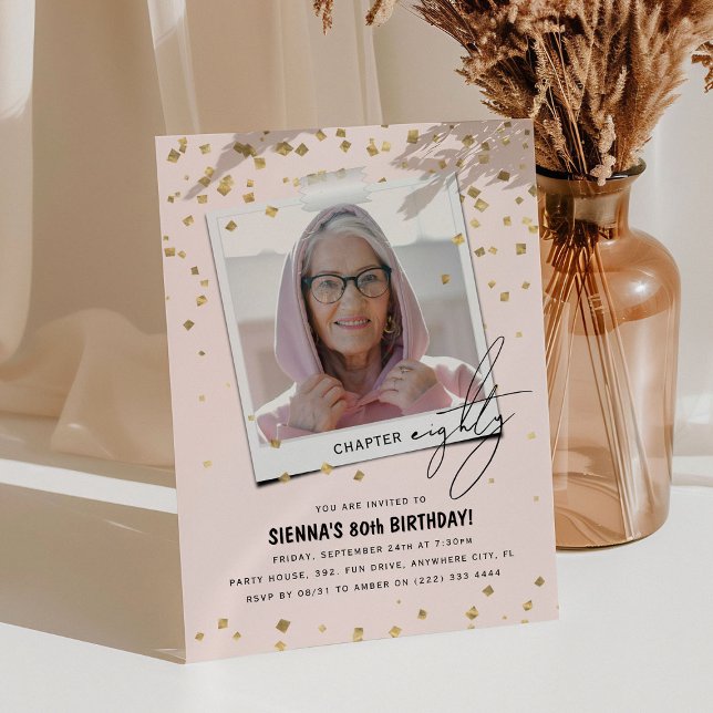 Convite Capítulo Oitavo Diversão do 80 de Foto Moderno Ani (Criador carregado)