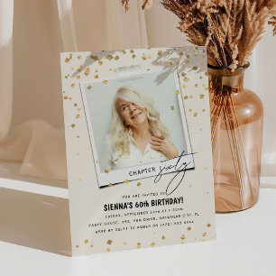 Convite Capítulo Sessenta Foto Moderna Diversão 60º Aniver