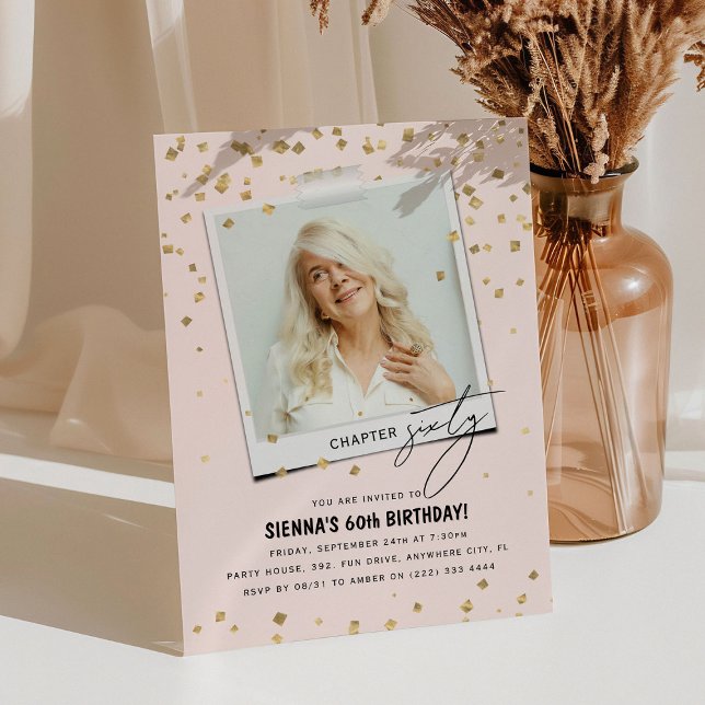 Convite Capítulo Sessenta Foto Moderna Diversão 60º Aniver (Criador carregado)