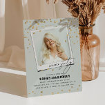 Convite Capítulo Sessenta Foto Moderna Diversão 60º Aniver<br><div class="desc">Capítulo 60! Convide amigos e família para comemorar a 60ª festa de aniversário com estes divertidos convites de aniversário para adultos. O Design apresenta um snapshot de fotos, o texto 'Capítulo Sessenta em serif e fontes de caligrafia, faux gold glitter confetti e um modelo de aniversário editável que é fácil...</div>