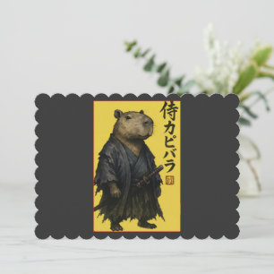 Convite Capivara Japonesa Fofa à Espera Estética Kawaii