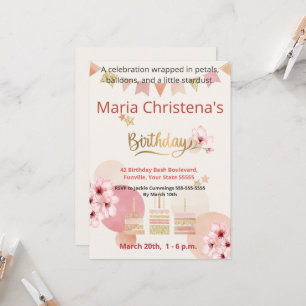 Convite Capricho & Desejos Balão de Aniversário Flor de Ce