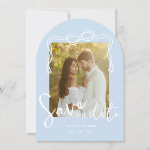 Convite Caprichoso Arco Fotográfico em Azul Pó Salve a Dat