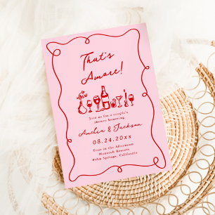 Convite Caprichoso Desenho à Mão Rosa e Vermelho Isso é Am