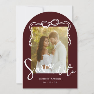 Convite Caprichoso Save the Date Fotografia Arqueada Burgu