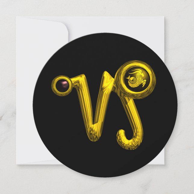 CONVITE CAPRICORN, SINAL ZODIÁTICO, FESTA DE ANIVERSÁRIO Z (Frente)