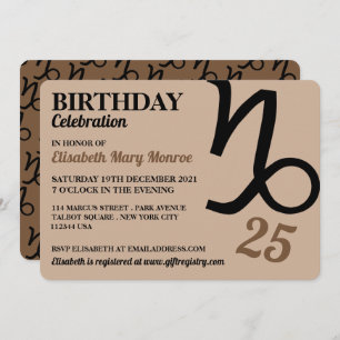 Convite Capricórnio, A Cabra, Sinal de Estrela Zodíaca, An