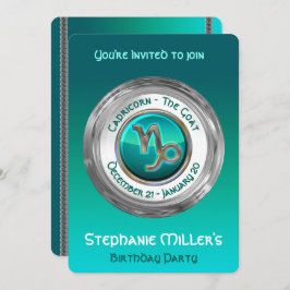 Convite Capricórnio - Sinal de Cabra Zodiac