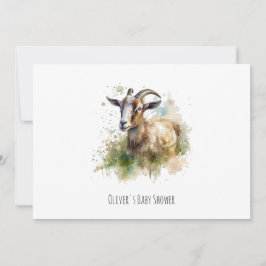 Convite Caprino de Aquarela, personalizado