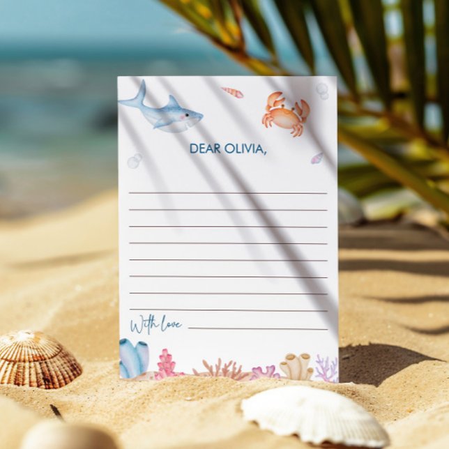 Convite Cápsula de Notas de Aniversário de 1 Ano Sob O Mar (Criador carregado)