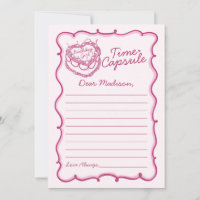 Cápsula do Tempo de Bolo de Cereja de Coração Rosa