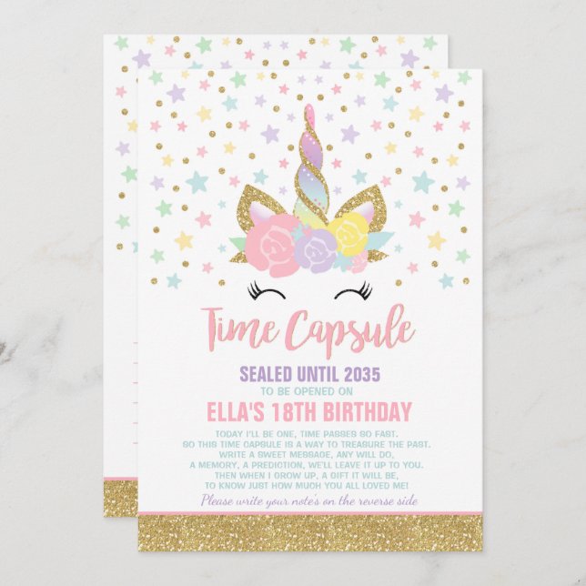 Convite Cápsula Horária Do Catálogo De Aniversário Do Unic (Frente/Verso)