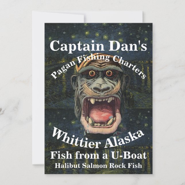 Convite Captain Dan's Pagan Fishing Charters Whittier AK (Frente)