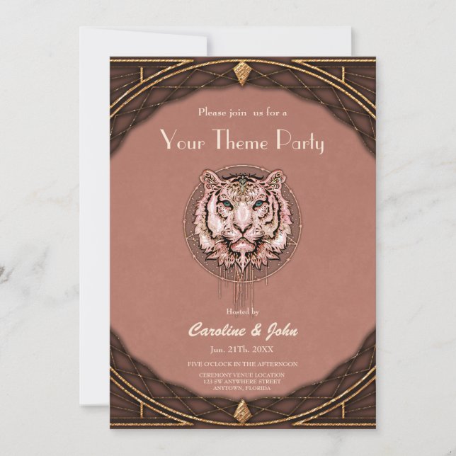 Convite Captivação e representação artística de um tigre (Frente)