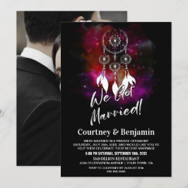 Convite Capturador de Sonhos de Recepção de Casamento Noit