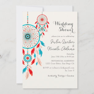 Convite Capturador de Sonhos Tribal Boho para Casamento Ch