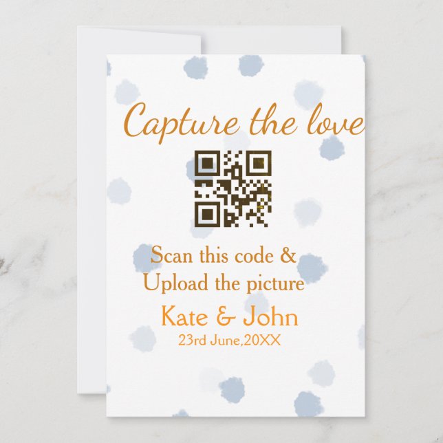 Convite Capturar o amor adicionar QR scan carregar imagem  (Frente)
