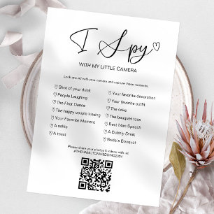 Convite Capture O Amor Jogo de Casamento I Spy Com QR