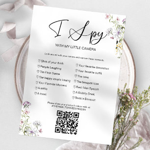 Convite Capture O Amor Jogo de Casamento I Spy Com QR